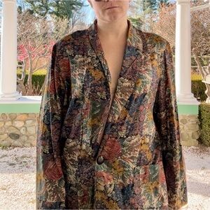 VTG Women’s Floral Single Button Blazer sz Large